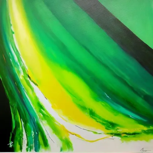 Prompt: beautiful abstract painting with green colour potraying passion
