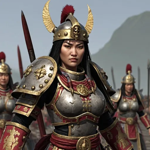 Prompt: warhammer Total War cathay female warlord 