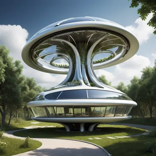 Prompt: A crazy looking futuristic kinetic energy sustainable living 
