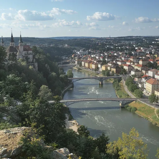 Prompt: Slovenia, Maribor, river, Pohorje