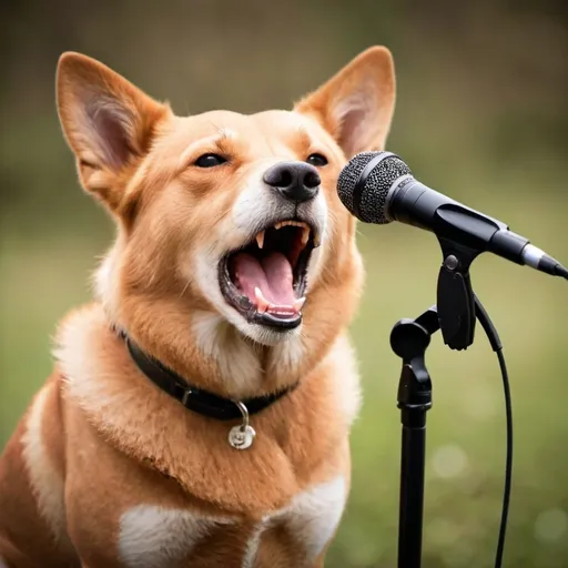 Prompt: singing dog