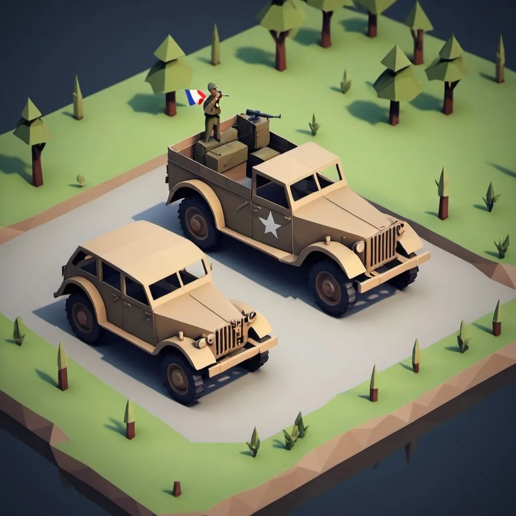 Prompt: low poly ww2