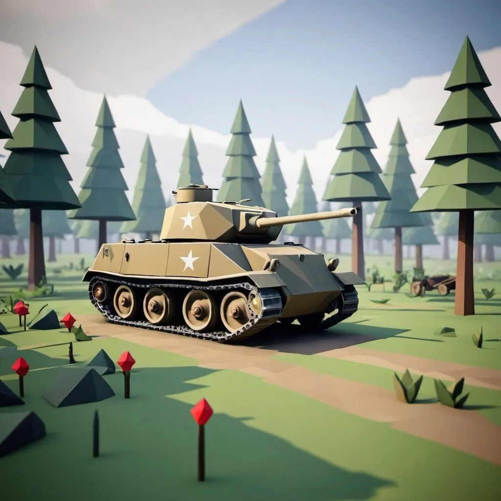 Prompt: low poly ww2