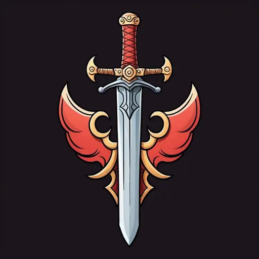 Prompt: cartoony logo of sword
