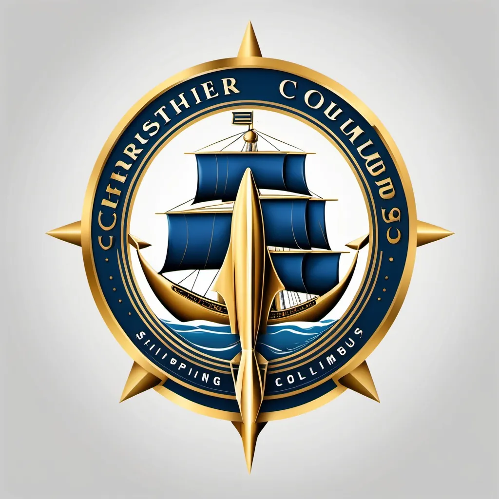 Prompt: (design logo for "Christopher Columbus Shipping Naval Rockets"), bold and modern design, nautical theme, sleek lines, blue and gold color palette, innovative style, depicts rockets blended with ship elements, dynamic motion, clean and crisp, emphasizing exploration and progress, high resolution, meticulous detailing, professional layout, eye-catching and memorable.