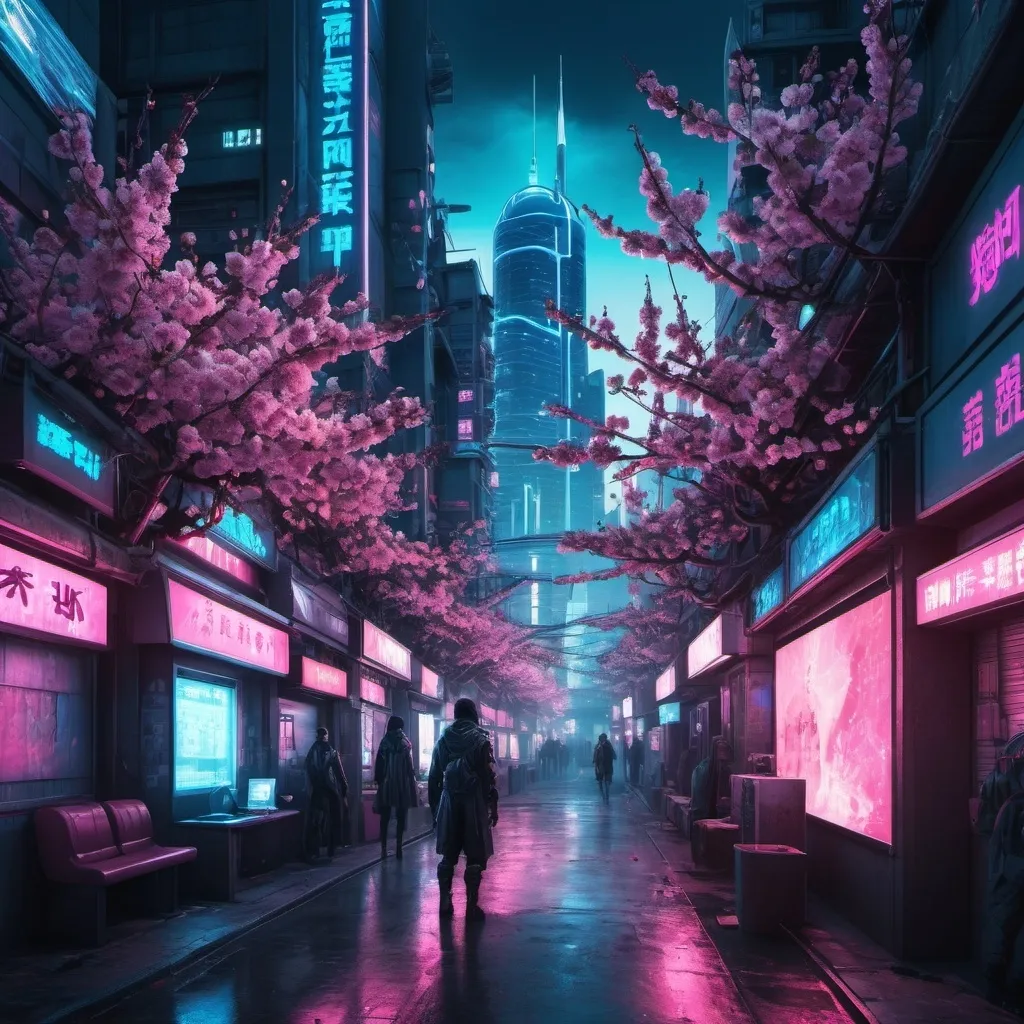 Prompt: CHERRY BLOSSOM
CYBERPUNK
BLUE
