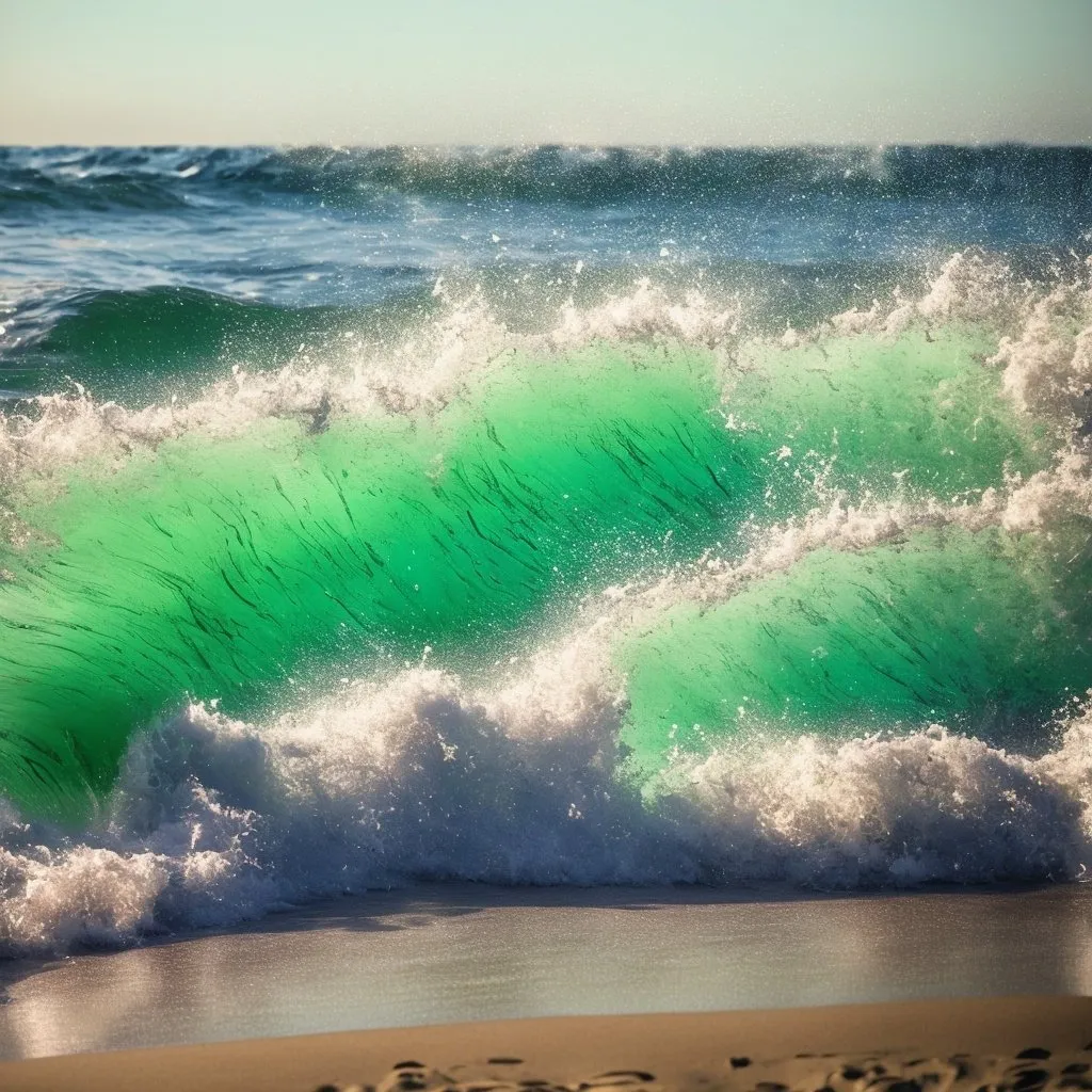 Prompt: Beautiful Waves on a beach 