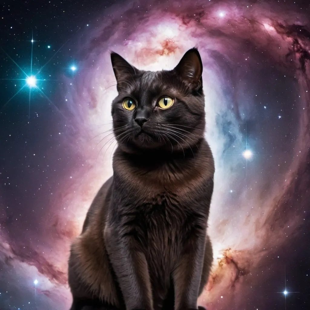 Prompt: Cat in a galaxy