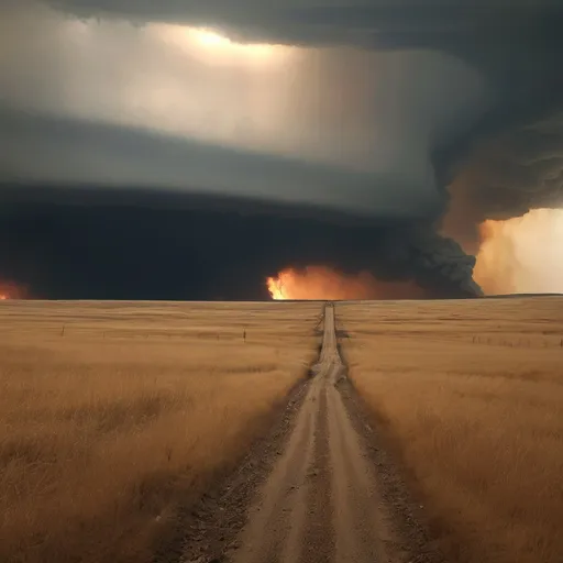 Prompt: A western prairie from hell