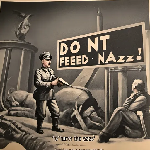 Prompt: Correct the text on the given image to read “do not feed the nazis”