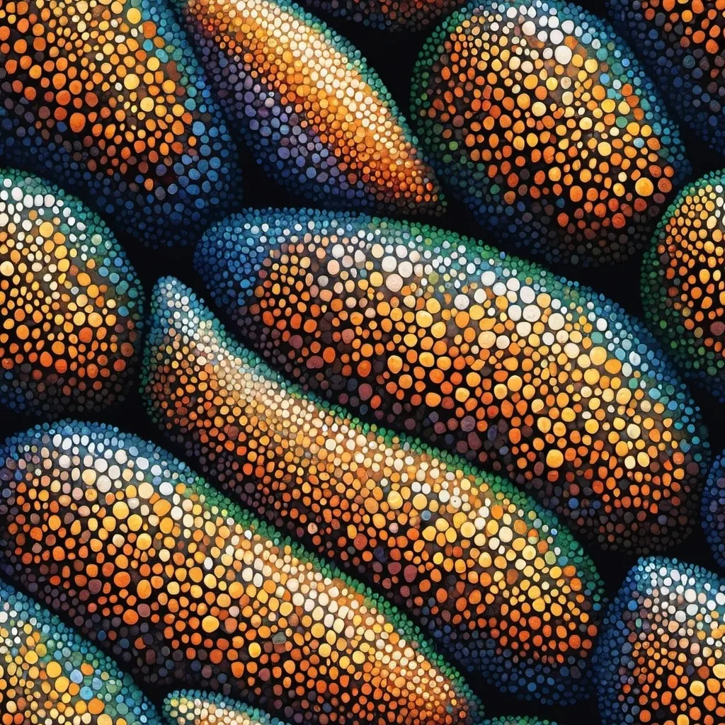 Prompt: extremely fine pointillism pattern, close up view, ultra detailed