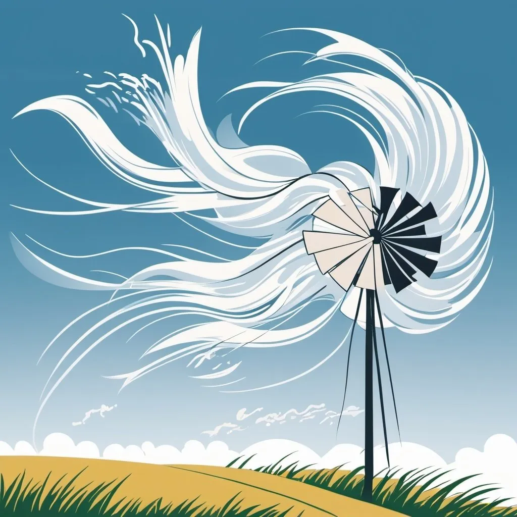 Prompt: an illustration of the wind blowing