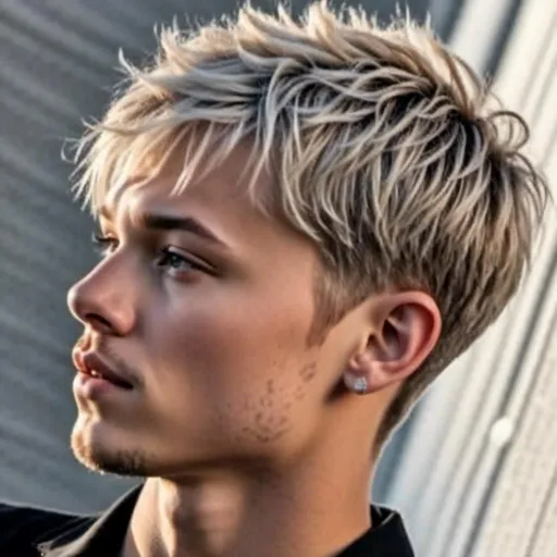 Prompt: young man side view