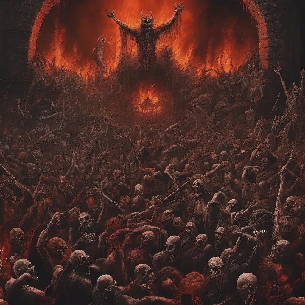 Prompt: Heavy metal concert in hell 