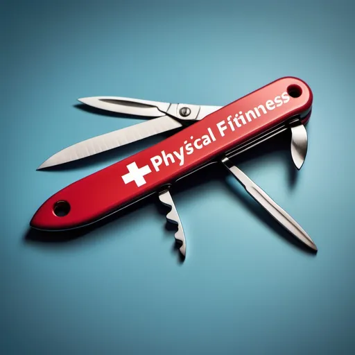 Prompt: create a swiss knife image with 3 words
Encouraging Physical Fitness 

