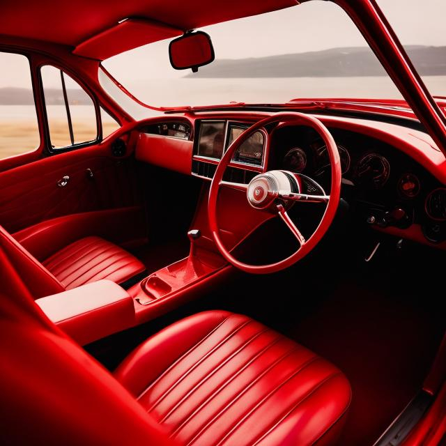 Prompt: red car interior 



