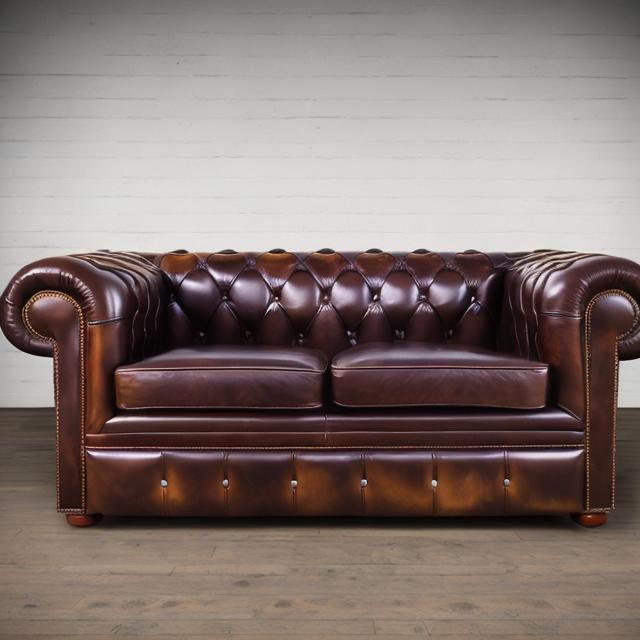 Prompt: leather chesterfield


