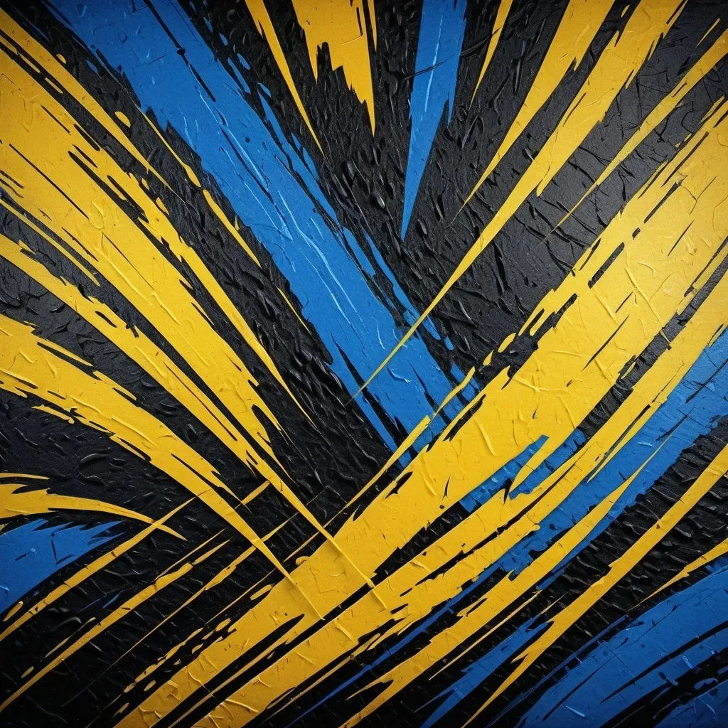 Prompt: aggressive yellow blue and black scratch texture  background 