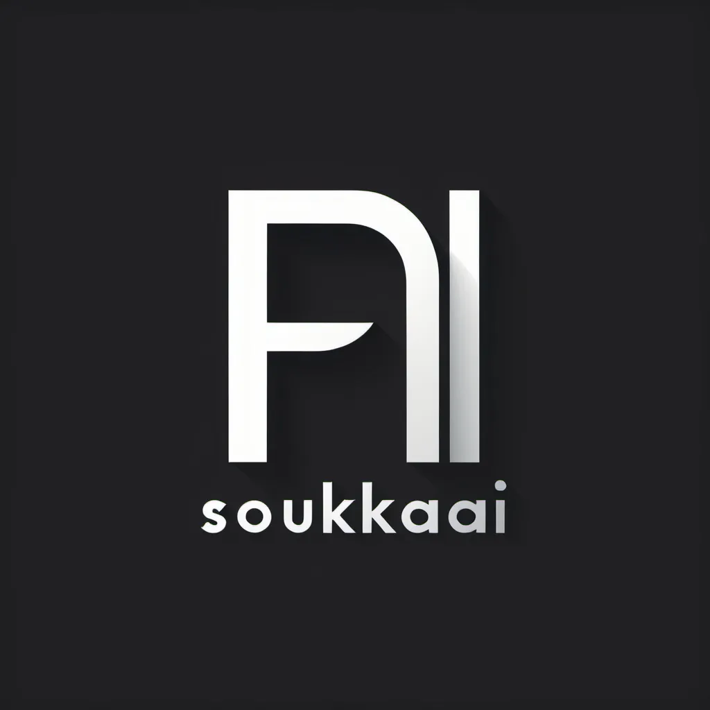 Prompt: A minimal, monochromatic and stylish logo Suitable for freelancing with intelligence Make an artificial one in which it is written F.M  in large and large letters, and below or next to it, the word is written Soukhrai in small letters.