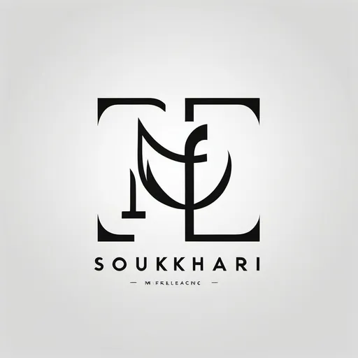 Prompt: A minimal, monochromatic and stylish logo Suitable for freelancing with intelligence Make an artificial one in which it is written F.M  in large and large letters, and below or next to it, the word is written Soukhrai in small letters.