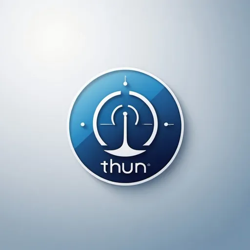 Prompt: Simple and elegant logo for 'Thun Innovation', blue color palette resembling the serene ocean, minimalist design, hardware-software-content fusion, consumer creativity, high-quality, sleek and professional, innovative, artistic, technological, minimalistic, serene blue tones, hardware-software-content fusion, consumer creativity
