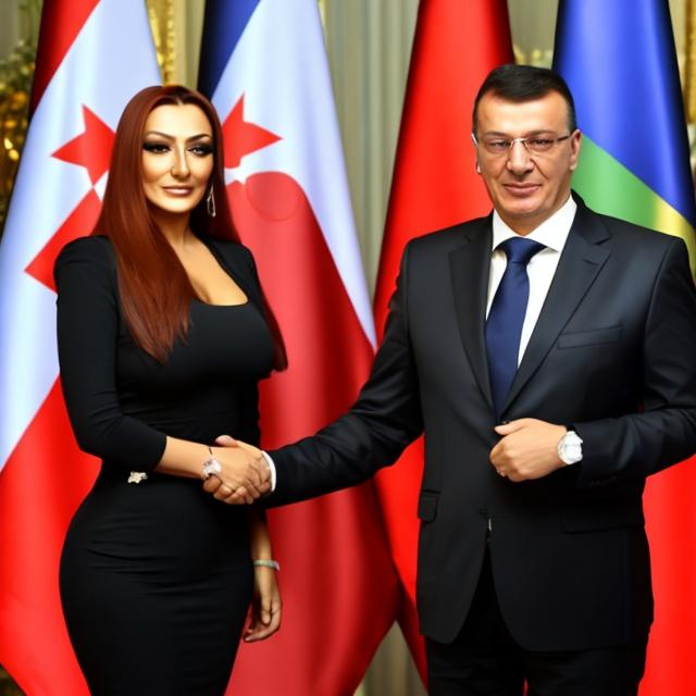 Prompt: Ceca Raznatovic and aleksandar vucic