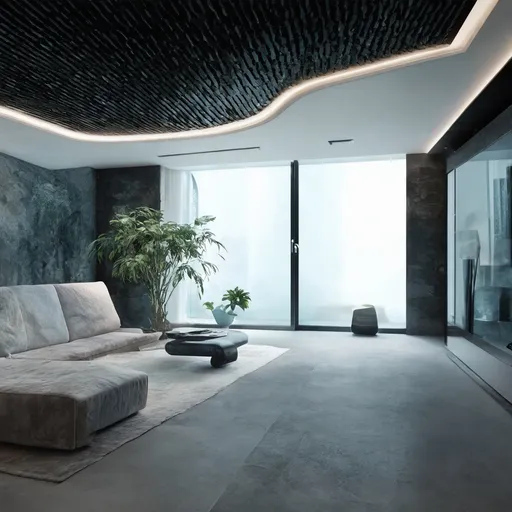 Prompt: futuristic interior home