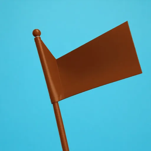 Prompt: Upside down brown triangle party flag. 3D Photo.