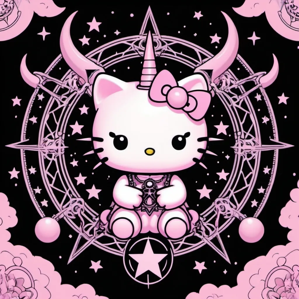 Prompt: hello kitty baphomet kawaii satanic