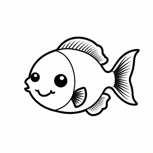 Prompt: A cute fish that is simple to draw