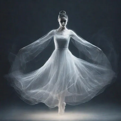 Prompt: ghost (Unworthy:1.5), (double exposure:1.5), of a (light drawn ballerina:1.5) and a (diffuse hallucinatory:1.5) (female spectre creature:1.5) (ghostly translucent fabric:1.5), glowing (hollow cybernetic threads:1.5), (complex 3d ), projections, concept art, ((light particles)), stunning visual masterpiece, ((glowing texture)), (toxic punk) (diffuse colors), (black tones), (no limits), (unpredictable), (surreal), creative freedom, (artistic expression), (extreme composition), (spontaneous composition), (black filter), ((surreal theme)), (diffuse creatures), (diffuse figures), disturbing visual expression, (unusual chromatic contrast)
