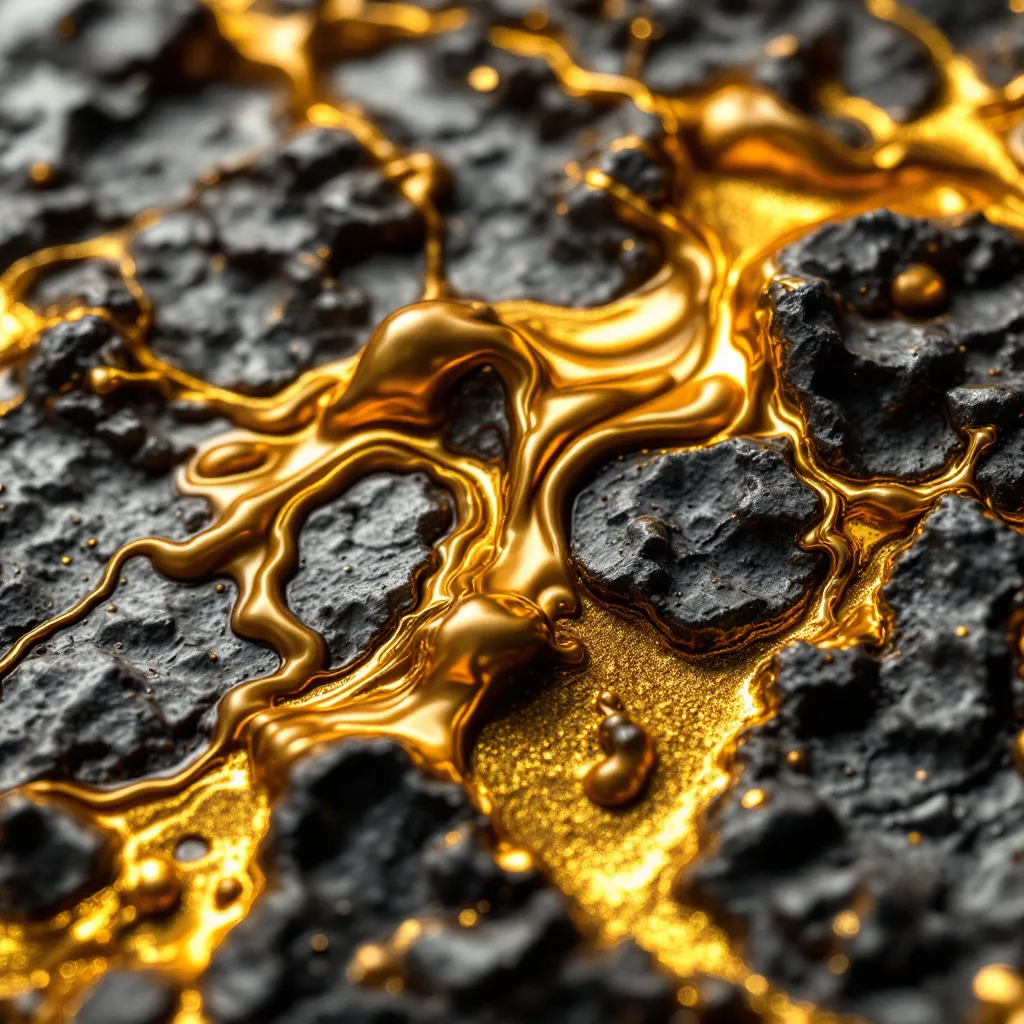 Prompt: generate a material texture of Aluminium which is forged with liquid gold