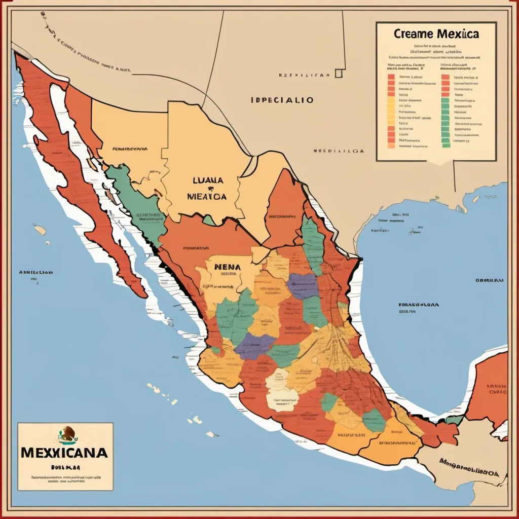 Prompt: Creame una imagen de un mapa de la republica mexicana que contenga alto y bajo desarrollo