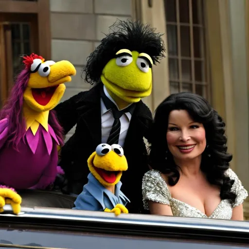 Prompt: Pedro Pascal  and Fran Drescher as muppets 