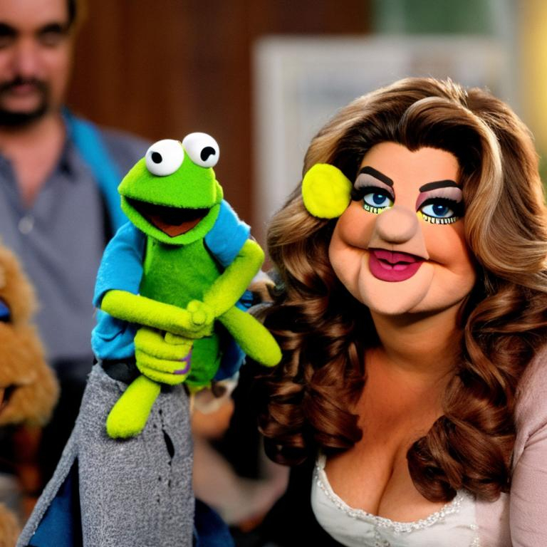 Prompt: Kirstie Alley as a muppet 