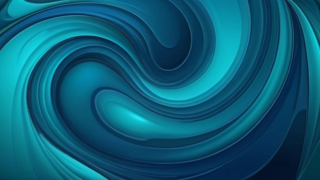 Prompt: deep blue mixed with teal abstract background with swirls, waves and curves, abstract art, shiny texture