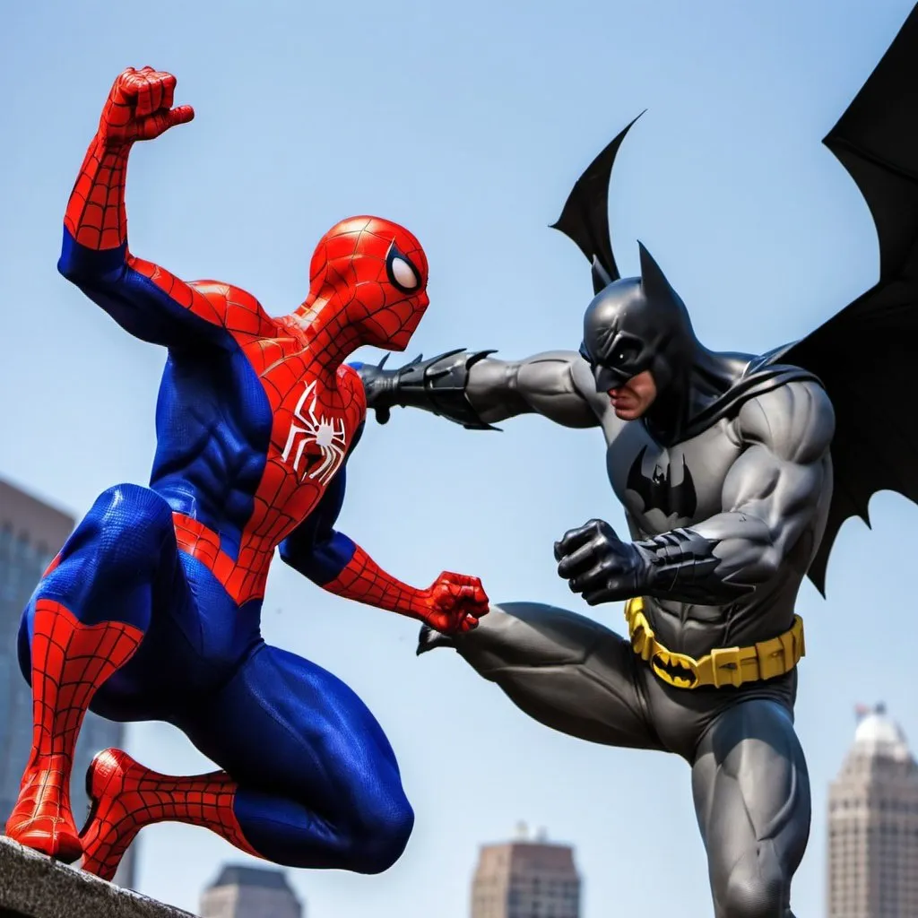 Prompt: spiderman versus batman