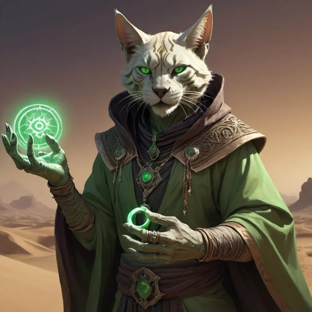 Tabaxi warlock serving undead master, digital art, 4...