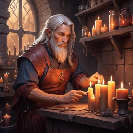 Prompt: Candle maker in a fantasy art style 