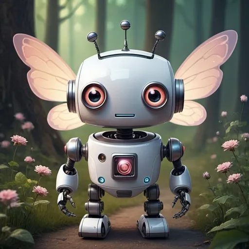 Prompt: a cute robot for a fairy tale