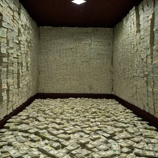 Prompt: imagine 15000000000 colombian pesos in a room