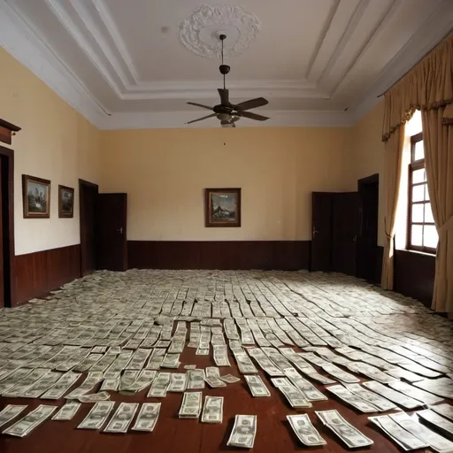 Prompt: imagine 15000000000 colombian pesos in a room