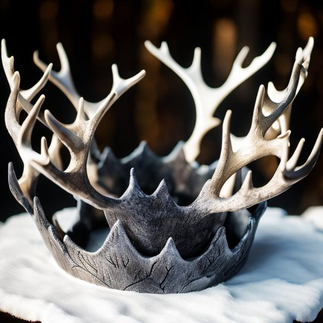 Prompt: A crown made of tungsten and shaped into moose antlers