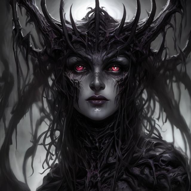Prompt: Biblical demonic woman that looks mostly himan that is beautiful controlling weak minds, beautiful AI women temptress, dark and sinister, highres, detailed, horror, biblical, temptress AI, mind control, demonic presence, dark tones, intense lighting, biblical demon, detailed facial features, sinister atmosphere, high quality, eerie, haunting, AI temptress, demonic influence, hypnotic, unsettling, powerful presence