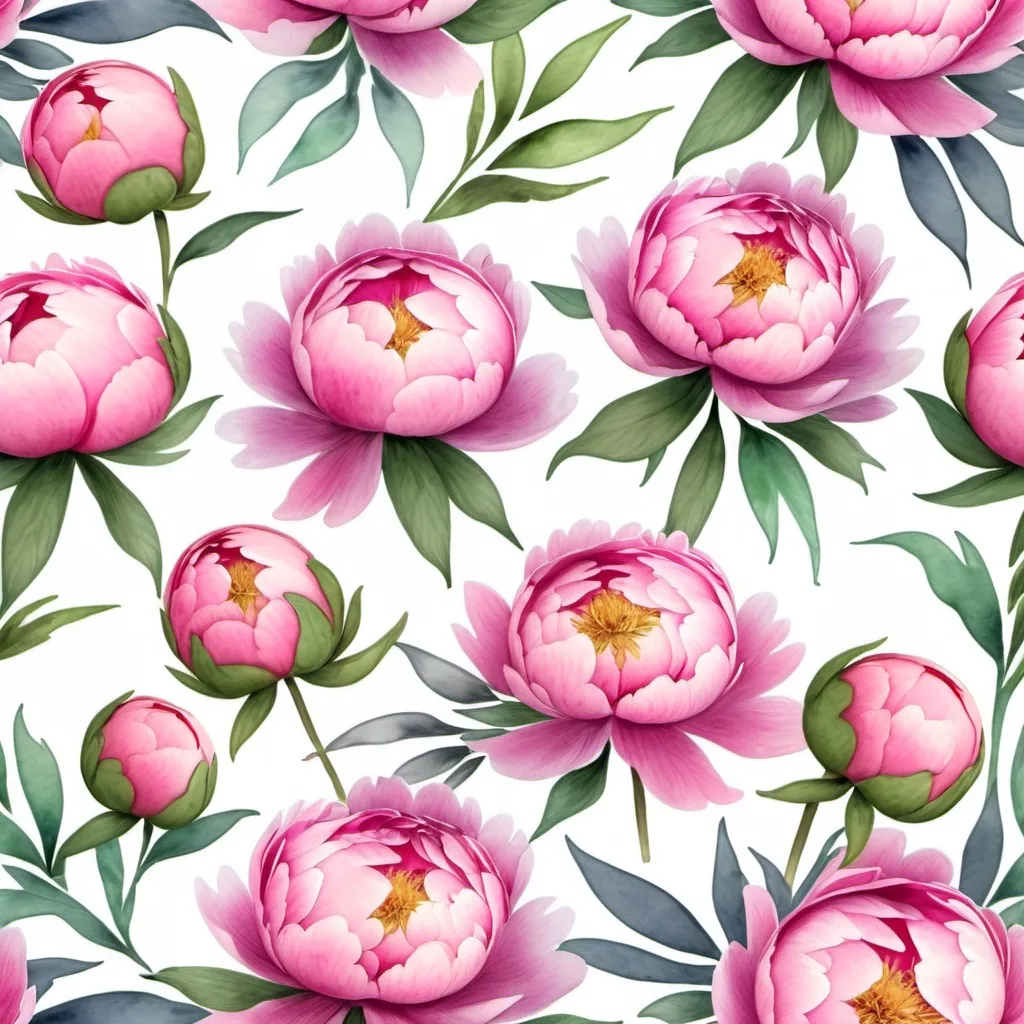 Prompt: create watercolor images of peony flowers