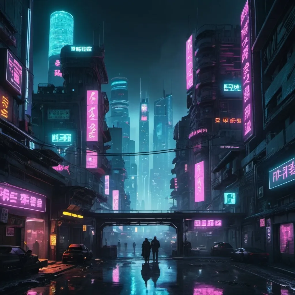 Prompt: Cyberpunk city