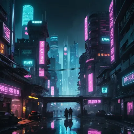 Prompt: Cyberpunk city