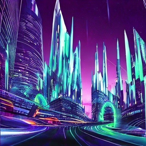 Prompt: Futuristic city nightlife