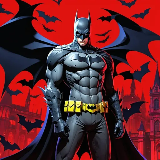 Prompt: Batman as an artwork from Persona 5 Royal. Vivid colors.
