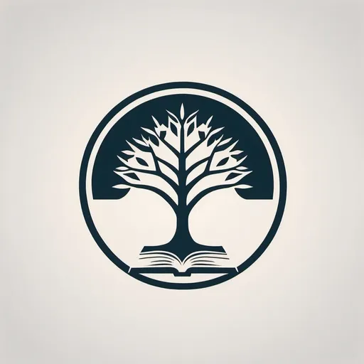 Prompt: Minimalistic logo design of a circular concept, symbolic book and tree of knowledge, evolution hint, clean and sleek lines, minimal details, symbolic representation, high quality, minimalistic, symbolic book, tree of knowledge, evolutionary element, sleek design, clean lines, professional, symbolic representation. a stylized logo of 3 letters - PPV